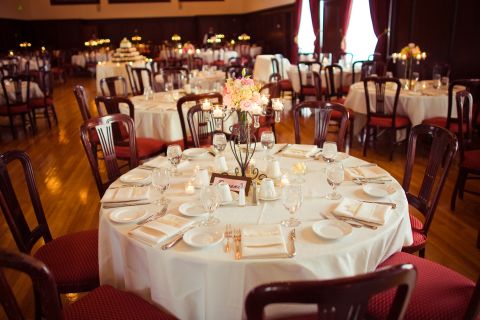 Elegant table setting in Paso Robles Inn Ballroom