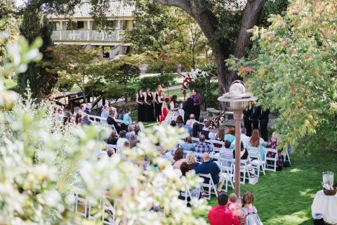 Outdoor garden wedding at Paso Robles Inn